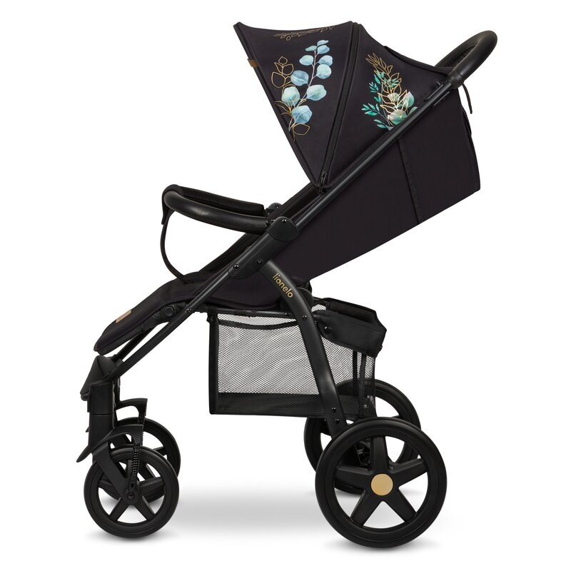 Lionelo - Carucior sport Annet Plus, Editie limitata, De la nastere, Cu accesorii si capotina XXL reglabila, 0 - 22 Kg, Conform cu standardele europene de securitate EN1888-1 si EN1888-2, Negru