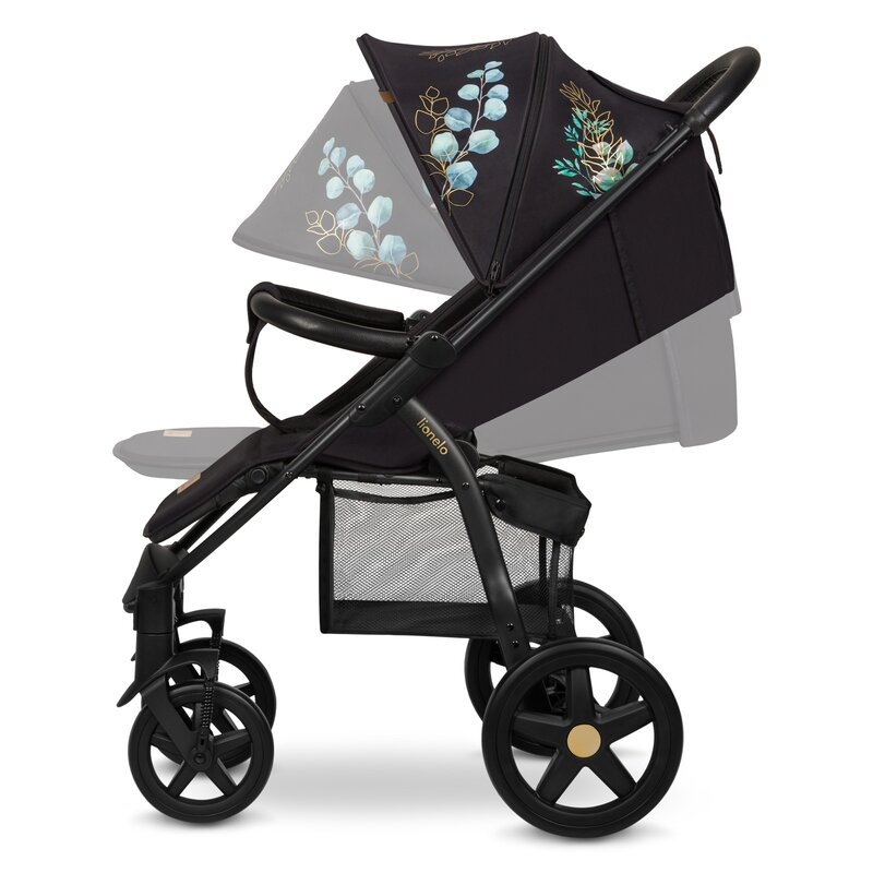 Lionelo - Carucior sport Annet Plus, Editie limitata, De la nastere, Cu accesorii si capotina XXL reglabila, 0 - 22 Kg, Conform cu standardele europene de securitate EN1888-1 si EN1888-2, Negru