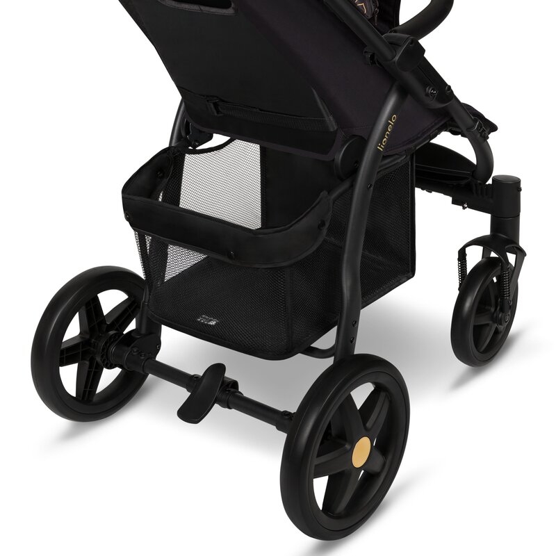 Lionelo - Carucior sport Annet Plus, Editie limitata, De la nastere, Cu accesorii si capotina XXL reglabila, 0 - 22 Kg, Conform cu standardele europene de securitate EN1888-1 si EN1888-2, Negru
