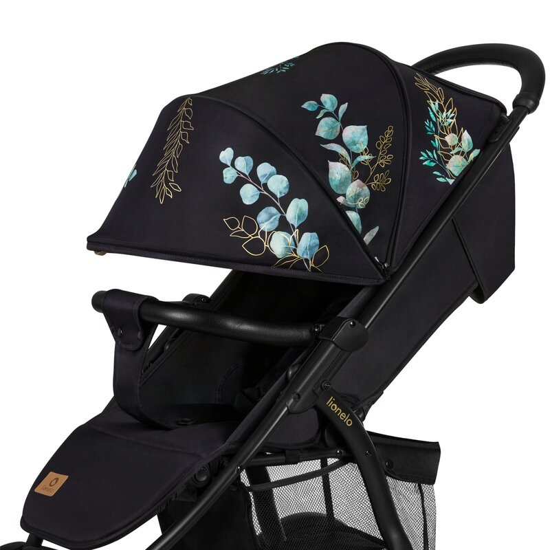Lionelo - Carucior sport Annet Plus, Editie limitata, De la nastere, Cu accesorii si capotina XXL reglabila, 0 - 22 Kg, Conform cu standardele europene de securitate EN1888-1 si EN1888-2, Negru