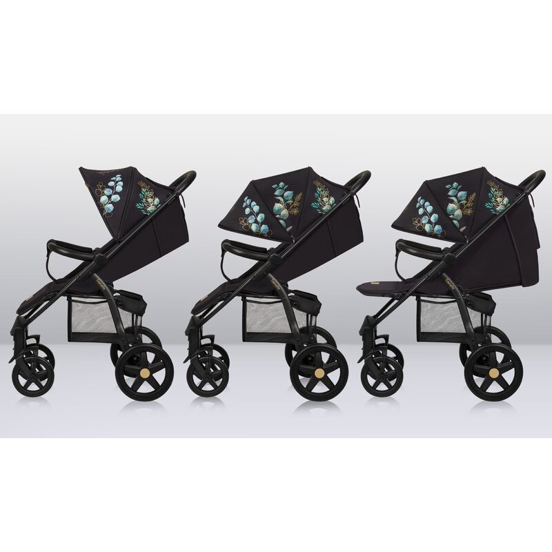Lionelo - Carucior sport Annet Plus, Editie limitata, De la nastere, Cu accesorii si capotina XXL reglabila, 0 - 22 Kg, Conform cu standardele europene de securitate EN1888-1 si EN1888-2, Negru