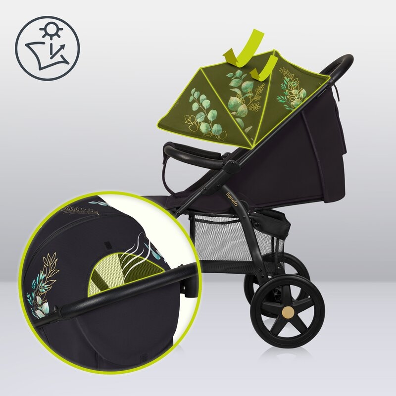 Lionelo - Carucior sport Annet Plus, Editie limitata, De la nastere, Cu accesorii si capotina XXL reglabila, 0 - 22 Kg, Conform cu standardele europene de securitate EN1888-1 si EN1888-2, Negru