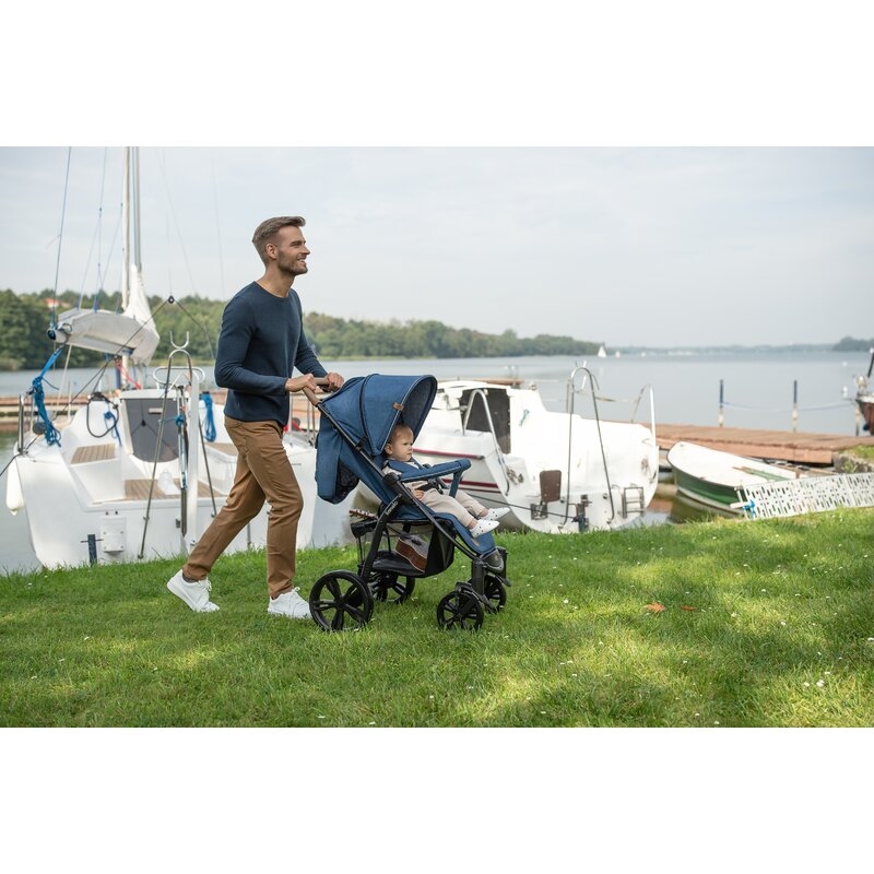 Lionelo - Carucior sport Annet Plus, Editie limitata, De la nastere, Cu accesorii si capotina XXL reglabila, 0 - 22 Kg, Conform cu standardele europene de securitate EN1888-1 si EN1888-2, Negru