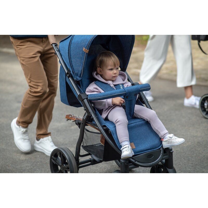 Lionelo - Carucior sport Annet Plus, Editie limitata, De la nastere, Cu accesorii si capotina XXL reglabila, 0 - 22 Kg, Conform cu standardele europene de securitate EN1888-1 si EN1888-2, Negru