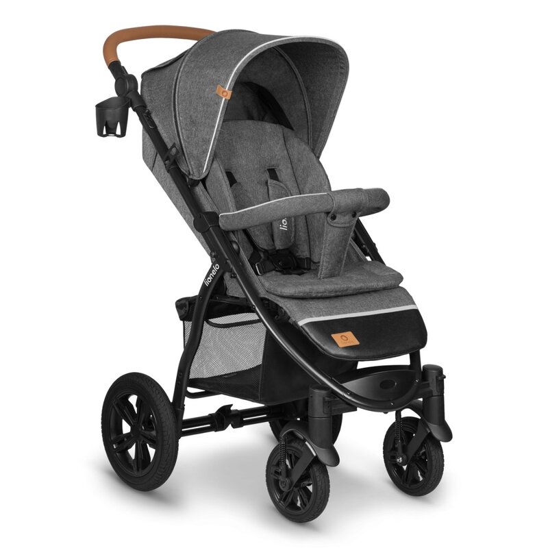 Lionelo - Carucior sport Annet Tour, De la nastere, UPF 50+, Cu maner reglabil, Plasa de tantari, Suport biberon, Saculet pentru picioare, Pana la 22 kg, Gri