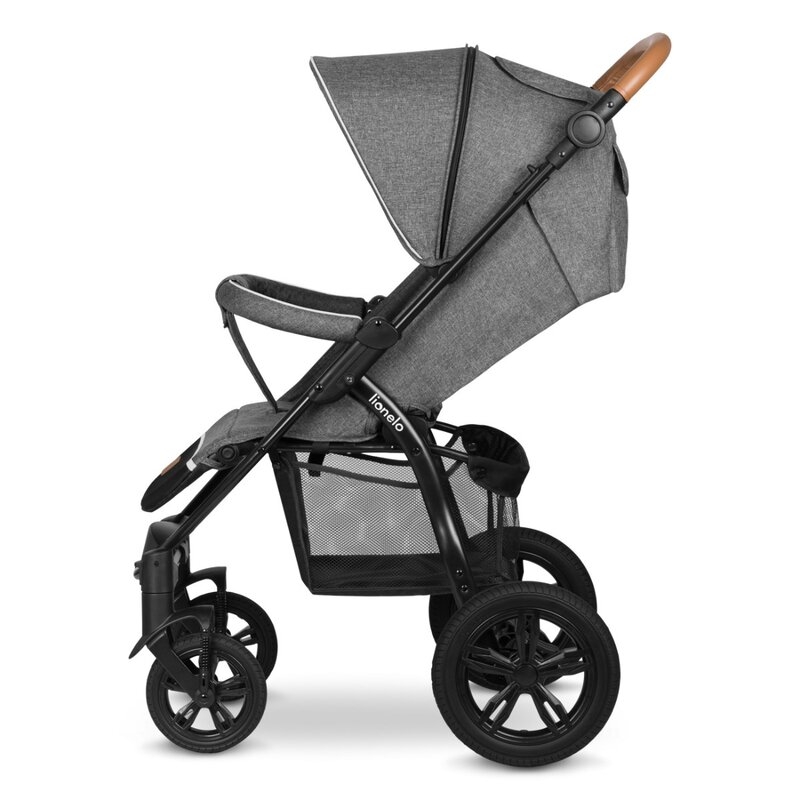 Lionelo - Carucior sport Annet Tour, De la nastere, UPF 50+, Cu maner reglabil, Plasa de tantari, Suport biberon, Saculet pentru picioare, Pana la 22 kg, Gri