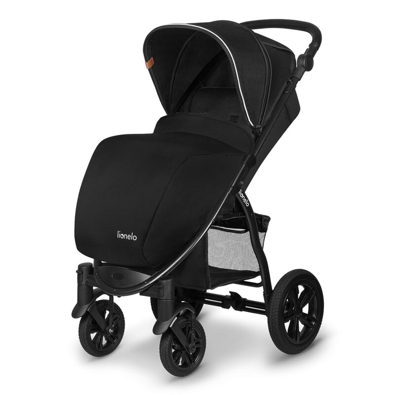 Lionelo - Carucior sport Annet Tour, De la nastere, UPF 50+, Cu maner reglabil, Plasa de tantari, Suport biberon, Saculet pentru picioare, Pana la 22 kg, Negru