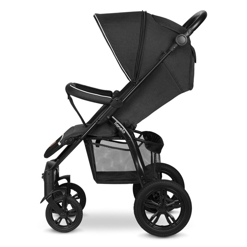 Lionelo - Carucior sport Annet Tour, De la nastere, UPF 50+, Cu maner reglabil, Plasa de tantari, Suport biberon, Saculet pentru picioare, Pana la 22 kg, Negru