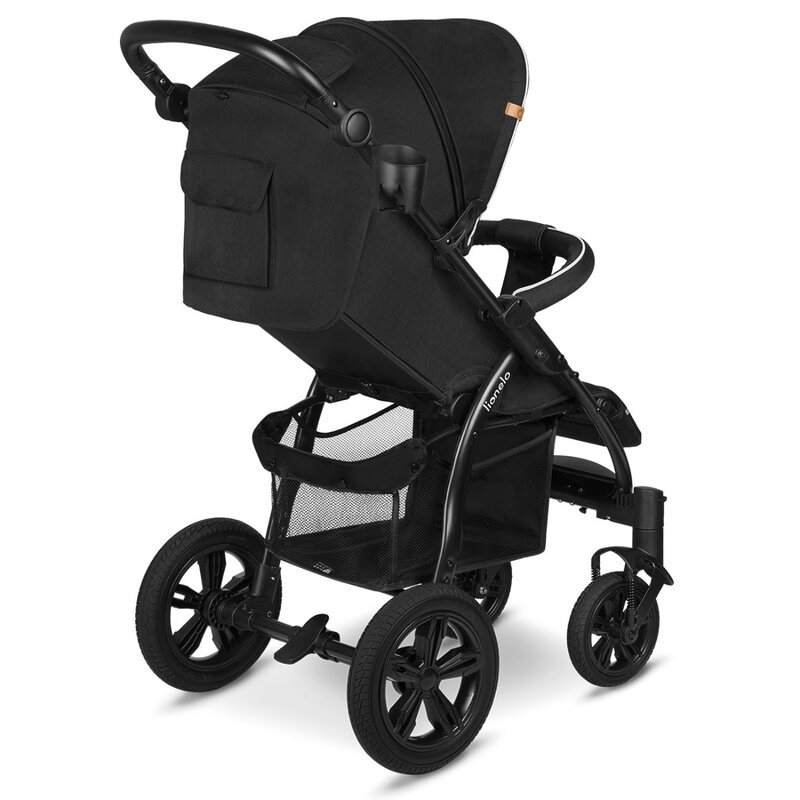 Lionelo - Carucior sport Annet Tour, De la nastere, UPF 50+, Cu maner reglabil, Plasa de tantari, Suport biberon, Saculet pentru picioare, Pana la 22 kg, Negru