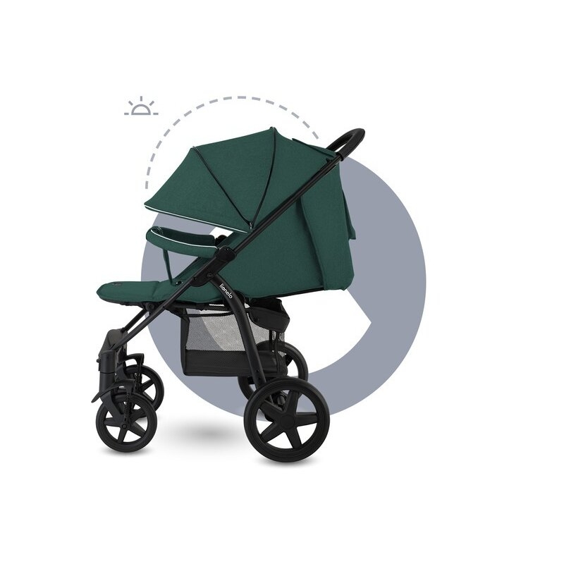 Lionelo - Carucior sport Annet Tour, De la nastere, UPF 50+, Cu maner reglabil, Plasa de tantari, Suport biberon, Saculet pentru picioare, Pana la 22 kg, Verde