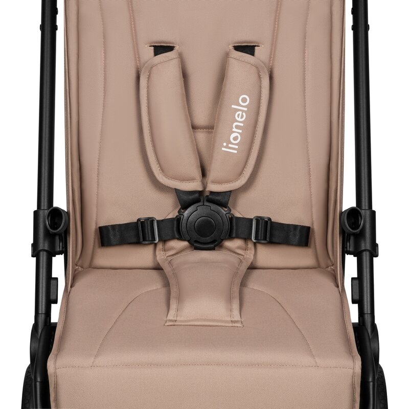Lionelo - Carucior sport Cloe, De la nastere, Cu accesorii, Cadru din aluminiu, 0-22 kg, Usor, Pliabil cu o singura mana, Ideal pentru toate tipurile de suprafete, Bej