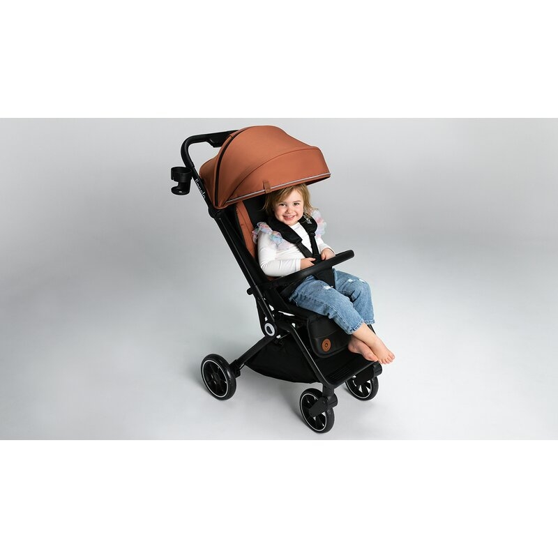 Lionelo - Carucior sport Cloe, De la nastere, Cu accesorii, Cadru din aluminiu, 0-22 kg, Usor, Pliabil cu o singura mana, Ideal pentru toate tipurile de suprafete, Bej