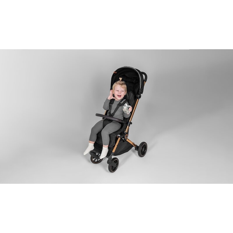 Lionelo - Carucior sport Cloe, De la nastere, Cu accesorii, Cadru din aluminiu, 0-22 kg, Usor, Pliabil cu o singura mana, Ideal pentru toate tipurile de suprafete, Bej