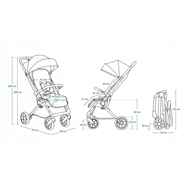 Lionelo - Carucior sport Cloe, De la nastere, Cu accesorii, Cadru din aluminiu, 0-22 kg, Usor, Pliabil cu o singura mana, Ideal pentru toate tipurile de suprafete, Bej