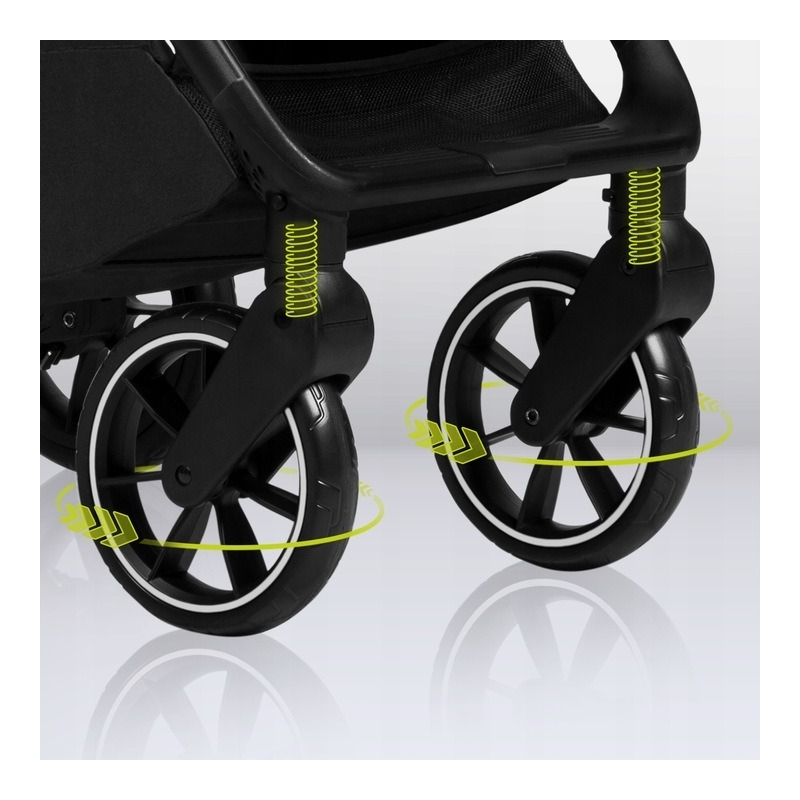 Lionelo - Carucior sport Cloe, De la nastere, Cu accesorii, Cadru din aluminiu, 0-22 kg, Usor, Pliabil cu o singura mana, Ideal pentru toate tipurile de suprafete, Verde smarald