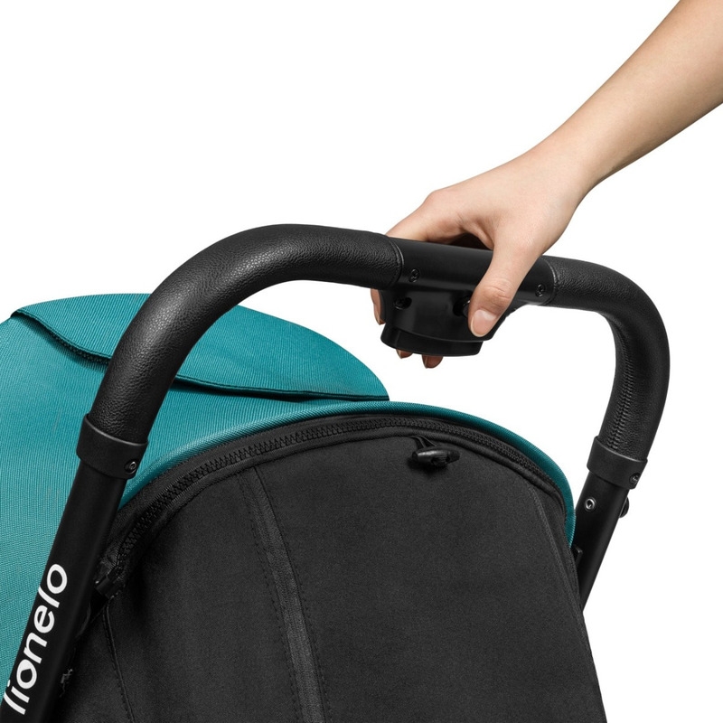Lionelo - Carucior sport Cloe, De la nastere, Cu accesorii, Cadru din aluminiu, 0-22 kg, Usor, Pliabil cu o singura mana, Ideal pentru toate tipurile de suprafete, Verde smarald