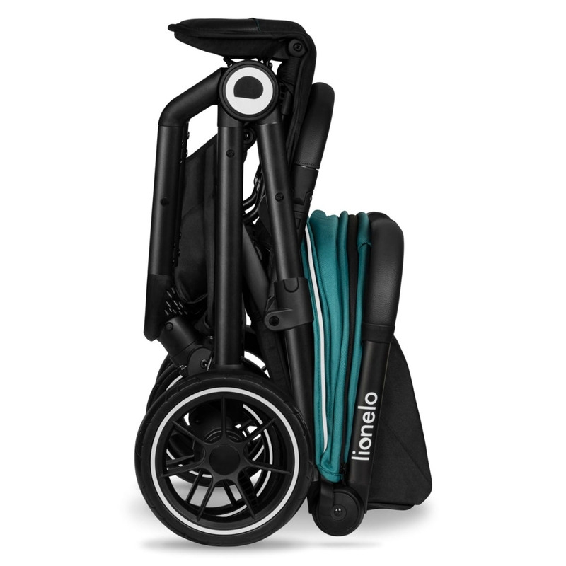 Lionelo - Carucior sport Cloe, De la nastere, Cu accesorii, Cadru din aluminiu, 0-22 kg, Usor, Pliabil cu o singura mana, Ideal pentru toate tipurile de suprafete, Verde smarald