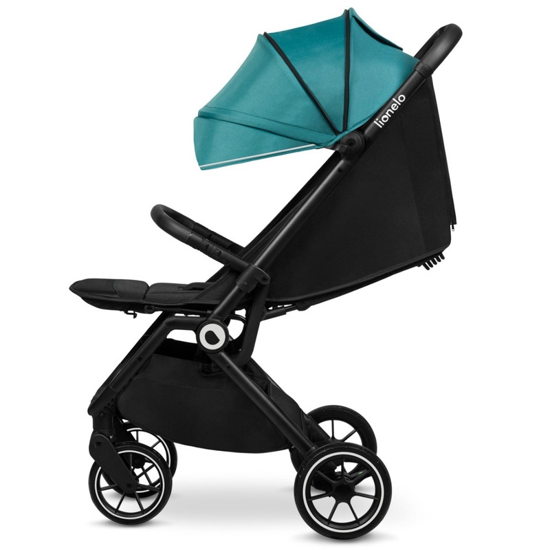 Lionelo - Carucior sport Cloe, De la nastere, Cu accesorii, Cadru din aluminiu, 0-22 kg, Usor, Pliabil cu o singura mana, Ideal pentru toate tipurile de suprafete, Verde smarald