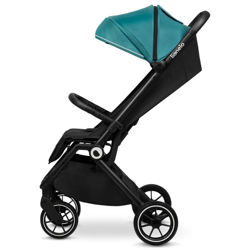 Lionelo - Carucior sport Cloe, De la nastere, Cu accesorii, Cadru din aluminiu, 0-22 kg, Usor, Pliabil cu o singura mana, Ideal pentru toate tipurile de suprafete, Verde smarald