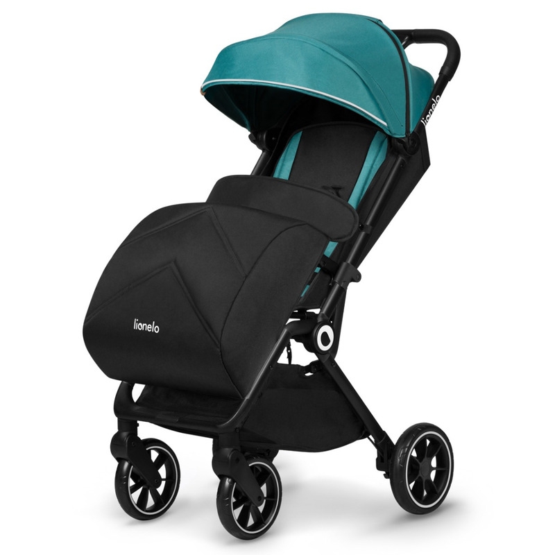 Lionelo - Carucior sport Cloe, De la nastere, Cu accesorii, Cadru din aluminiu, 0-22 kg, Usor, Pliabil cu o singura mana, Ideal pentru toate tipurile de suprafete, Verde smarald