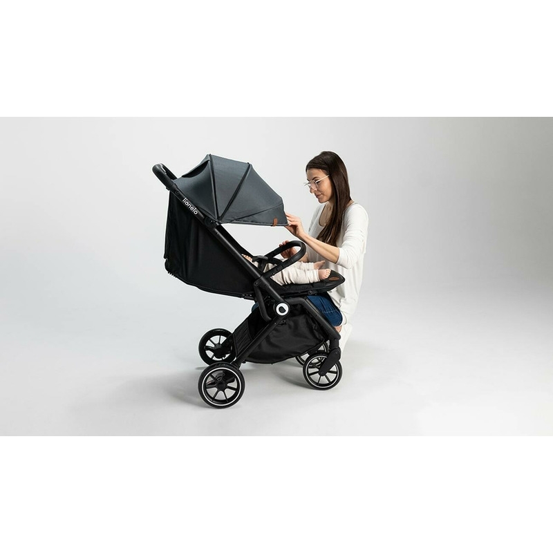 Lionelo - Carucior sport Cloe, De la nastere, Cu accesorii, Cadru din aluminiu, 0-22 kg, Usor, Pliabil cu o singura mana, Ideal pentru toate tipurile de suprafete, Verde smarald