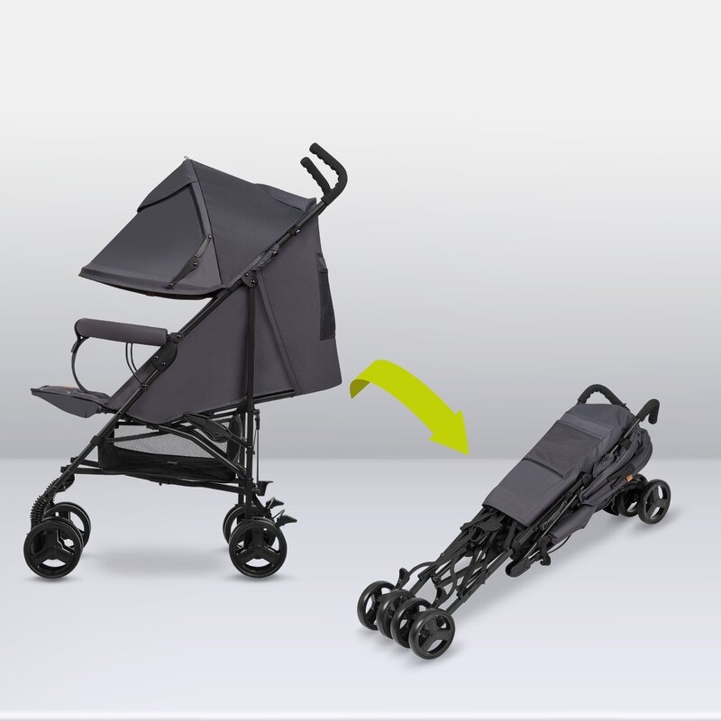 Lionelo - Carucior sport Elia, Cu husa de picioare, Cu plasa de tantari, Conform cu standardul european de securitate EN1888-1, Gri inchis
