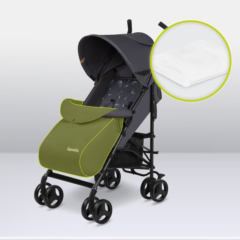 Lionelo - Carucior sport Elia, Cu husa de picioare, Cu plasa de tantari, Conform cu standardul european de securitate EN1888-1, Gri inchis