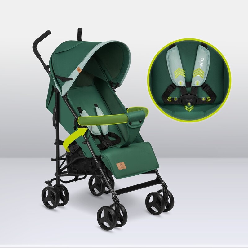 Lionelo - Carucior sport Elia, Cu husa de picioare, Cu plasa de tantari, Conform cu standardul european de securitate EN1888-1, Verde inchis
