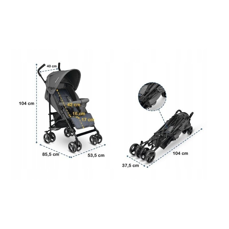 Lionelo - Carucior sport Elia Cu accesorii, Gri