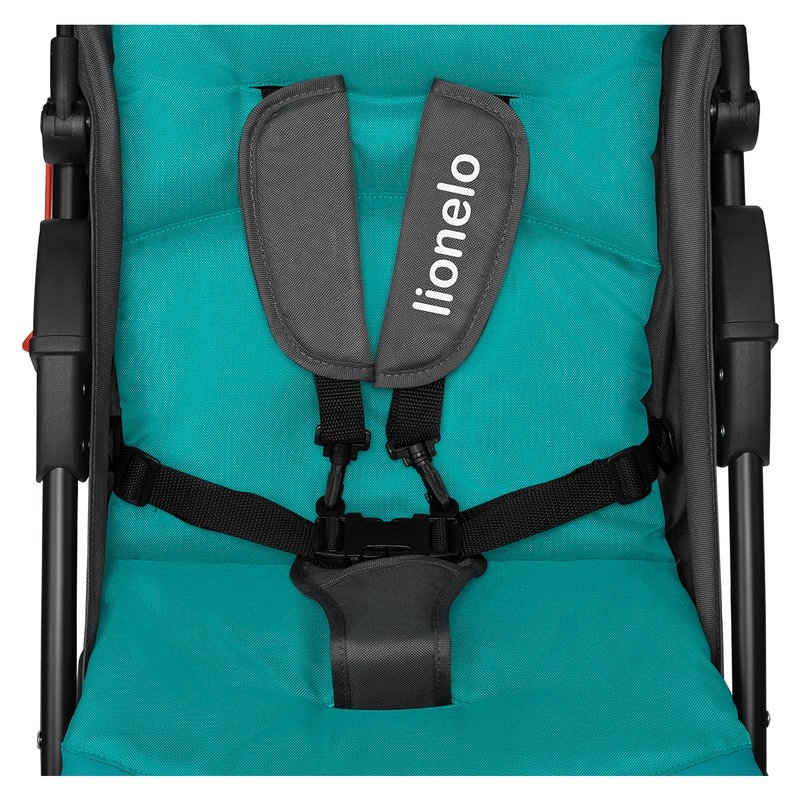 Lionelo - Carucior sport Emma Plus, Cu tavita, 2 Suporturi pentru pahar, Geanta accesorii, Conform cu standardul european de securitate EN1888-1, Vivid Turquoise