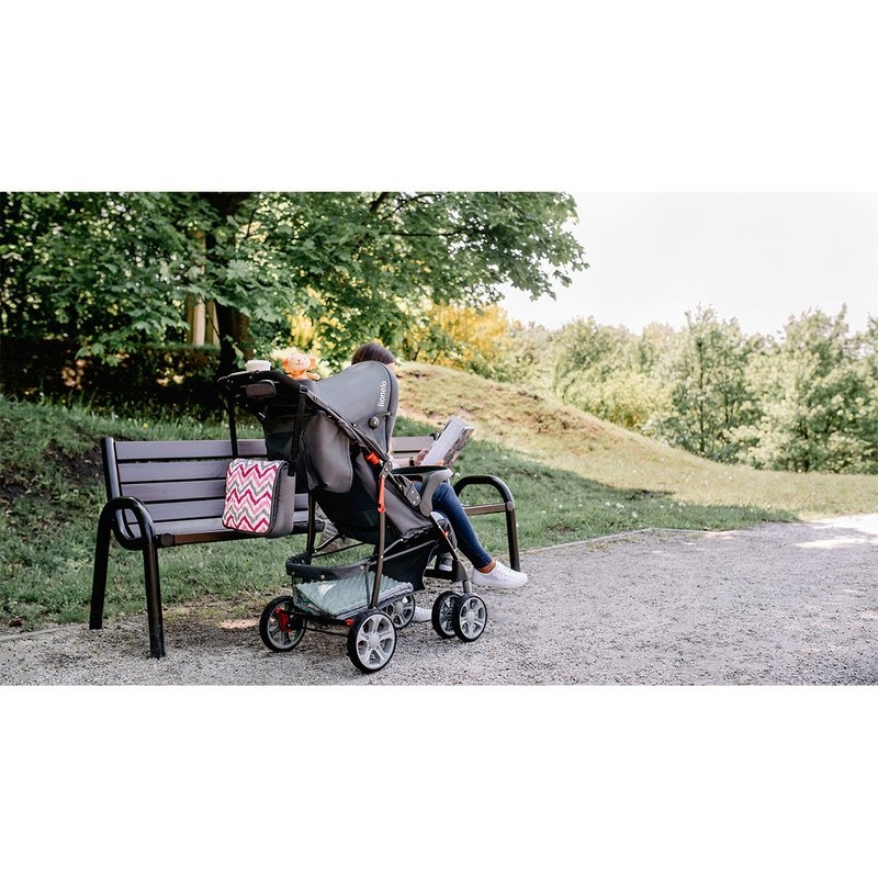 Lionelo - Carucior sport Emma Plus, Cu tavita, 2 Suporturi pentru pahar, Geanta accesorii, Conform cu standardul european de securitate EN1888-1, Vivid Turquoise