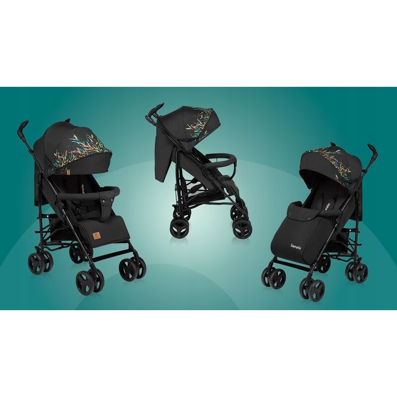 Lionelo - Carucior sport Irma Dreamin\', Editie limitata, Cu husa de picioare, Cu plasa de tantari, Negru