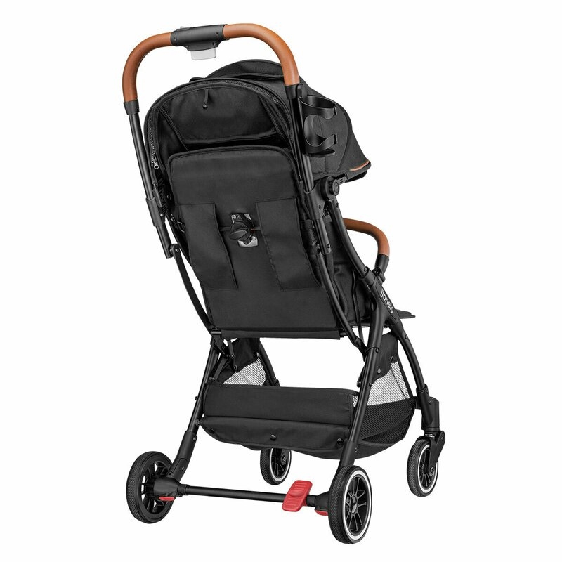 Lionelo - Carucior sport Julie One, De la nastere, Cu accesorii, Cadru din aluminiu, 0-22 kg, Negru