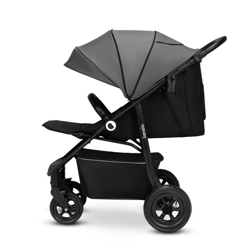 Lionelo - Carucior sport Natt, De la nastere, Cu accesorii si capotina XXL reglabila, 0 - 22 kg, Conform cu standardele europene de securitate EN1888-1, EN1888-2, Gri