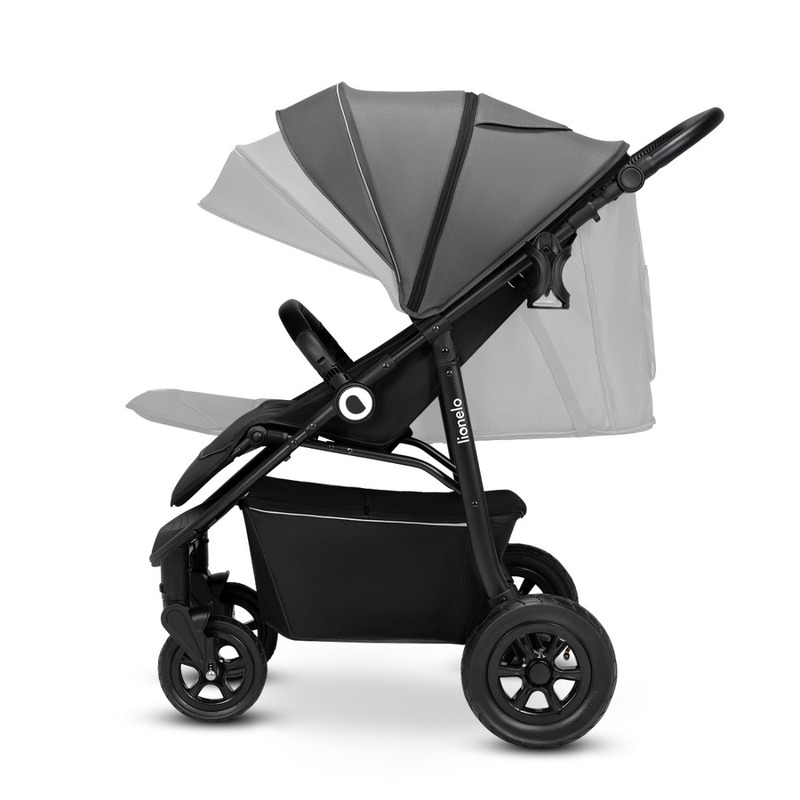 Lionelo - Carucior sport Natt, De la nastere, Cu accesorii si capotina XXL reglabila, 0 - 22 kg, Conform cu standardele europene de securitate EN1888-1, EN1888-2, Gri