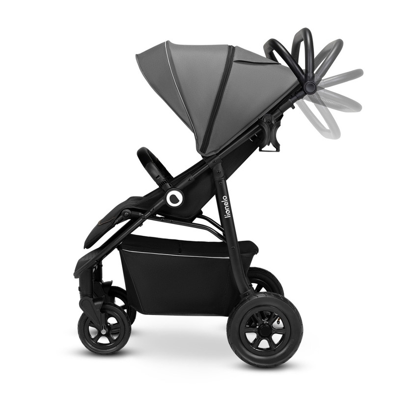 Lionelo - Carucior sport Natt, De la nastere, Cu accesorii si capotina XXL reglabila, 0 - 22 kg, Conform cu standardele europene de securitate EN1888-1, EN1888-2, Gri