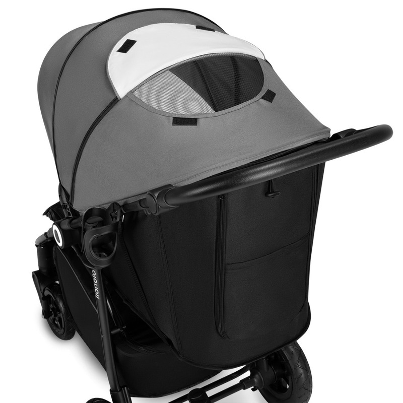 Lionelo - Carucior sport Natt, De la nastere, Cu accesorii si capotina XXL reglabila, 0 - 22 kg, Conform cu standardele europene de securitate EN1888-1, EN1888-2, Gri