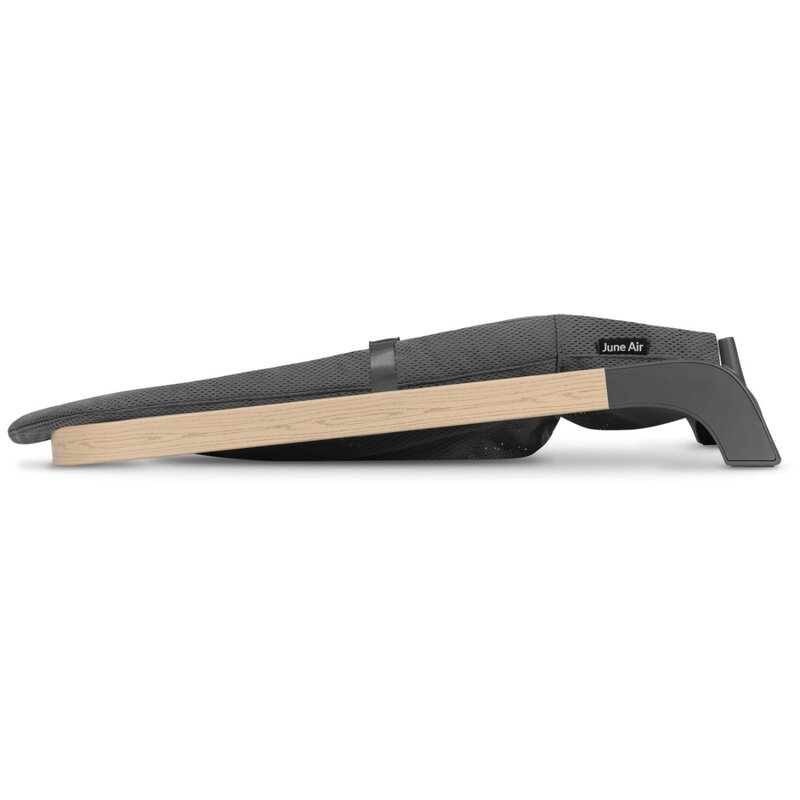 Lionelo - Fotoliu balansoar June AIR, Cu arcada cu jucarii, Ergonomic, Permite circulatia aerului, Balansare manuala, Pliabil, 0 luni+, Gri