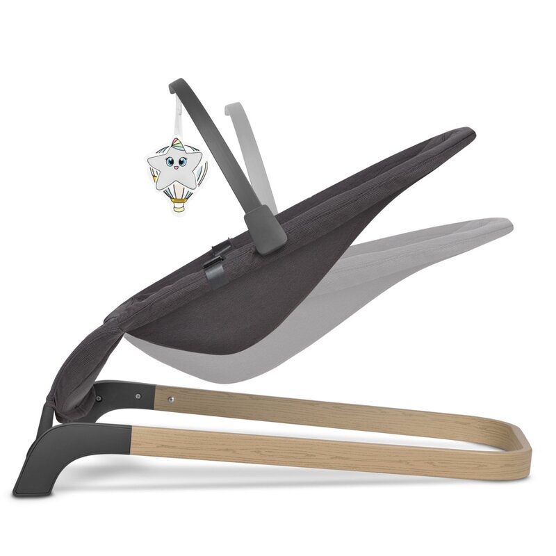 Fotoliu balansoar June, Cu arcada cu jucarii, Ergonomic, Balansare manuala, Pliabil, 0 luni+, Gri, Lionelo