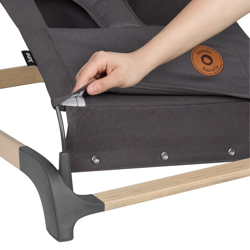 Fotoliu balansoar June, Cu arcada cu jucarii, Ergonomic, Balansare manuala, Pliabil, 0 luni+, Gri, Lionelo