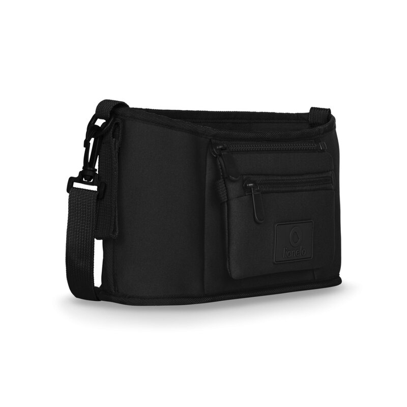 Lionelo - Geanta impermeabila pentru mamici si carucior, Little Cube, Cu 4 compartimente, Curea detasabila, Buzunar exterior detasabil, Negru