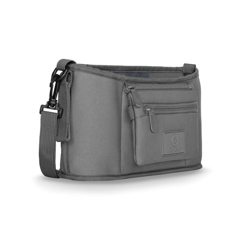 Lionelo - Geanta impermeabila pentru mamici si carucior, Little Cube, Cu 4 compartimente, Curea detasabila, Buzunar exterior detasabil, Gri