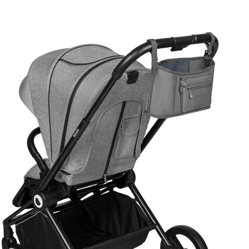 Lionelo - Geanta impermeabila pentru mamici si carucior, Little Cube, Cu 4 compartimente, Curea detasabila, Buzunar exterior detasabil, Gri