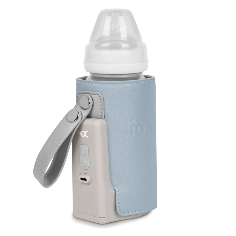 Lionelo - Incalzitor biberoane ThermUp Go Plus, Portabil, Cu aspect elegant, Temperatura constanta pana la 24 h, Incarcare USB, Albastru deschis