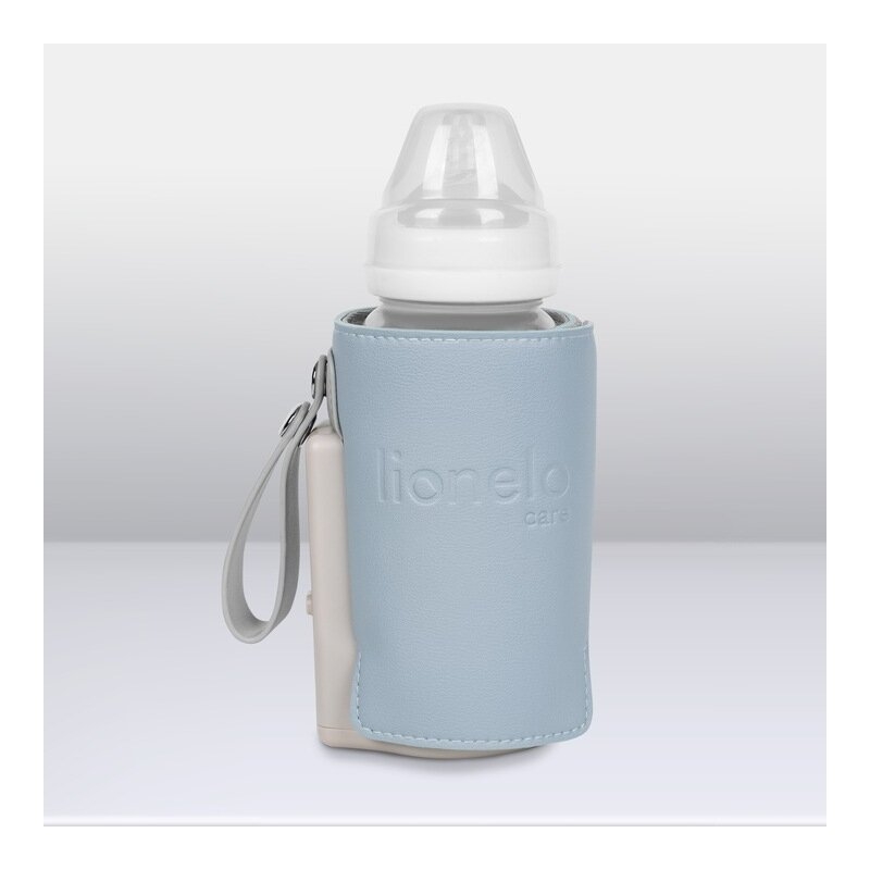 Lionelo - Incalzitor biberoane ThermUp Go Plus, Portabil, Cu aspect elegant, Temperatura constanta pana la 24 h, Incarcare USB, Albastru deschis