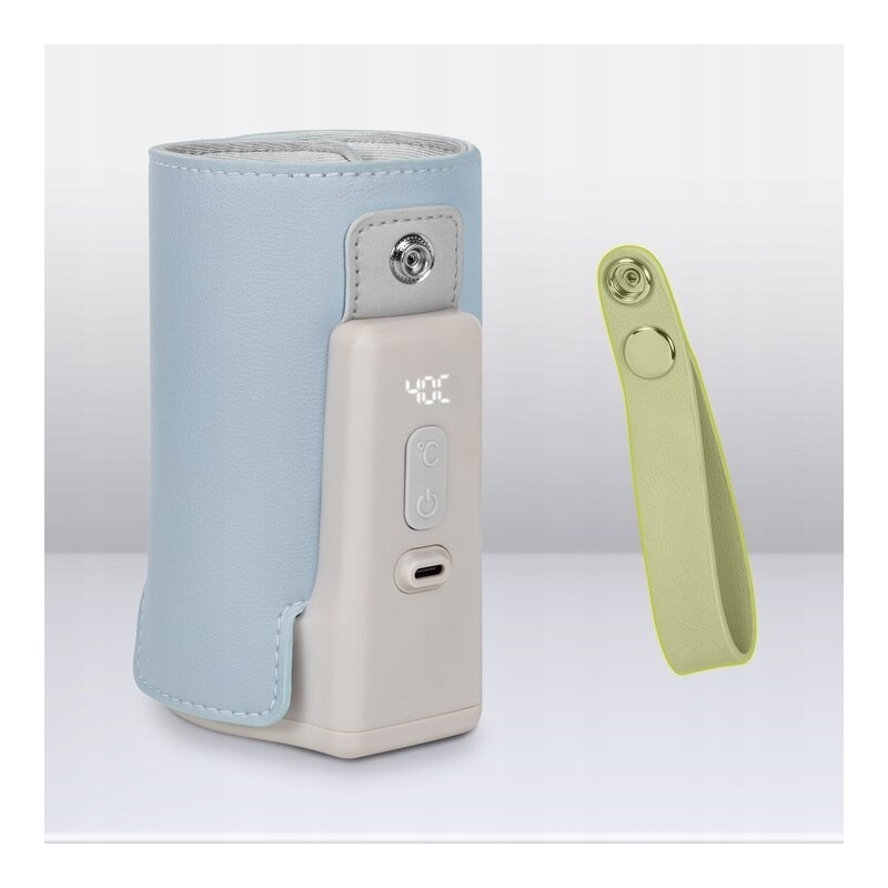 Lionelo - Incalzitor biberoane ThermUp Go Plus, Portabil, Cu aspect elegant, Temperatura constanta pana la 24 h, Incarcare USB, Albastru deschis