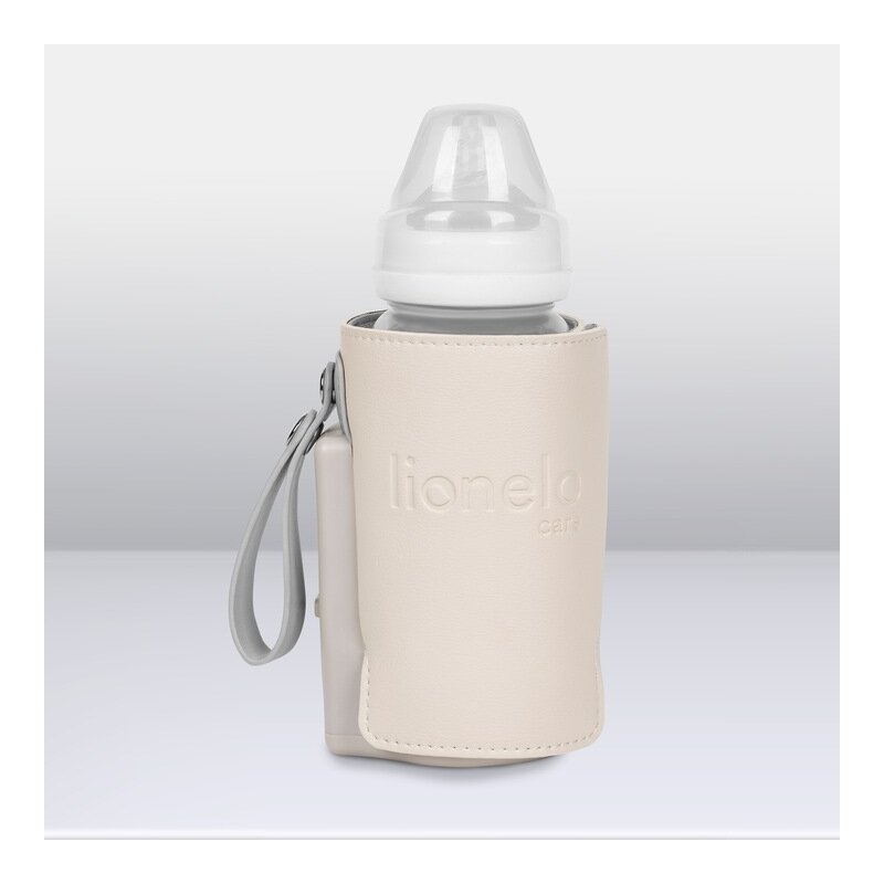 Lionelo - Incalzitor biberoane ThermUp Go Plus, Portabil, Cu aspect elegant, Temperatura constanta pana la 24 h, Incarcare USB, Bej