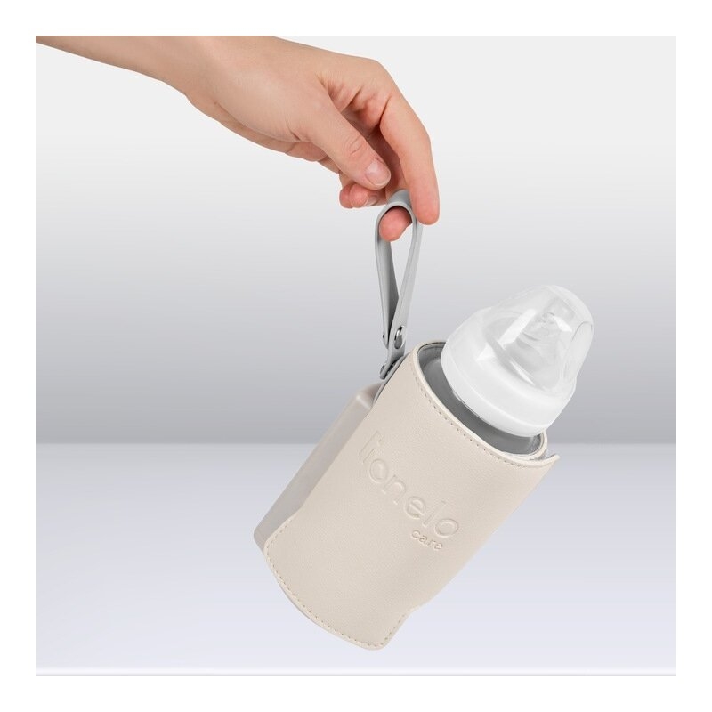 Lionelo - Incalzitor biberoane ThermUp Go Plus, Portabil, Cu aspect elegant, Temperatura constanta pana la 24 h, Incarcare USB, Bej