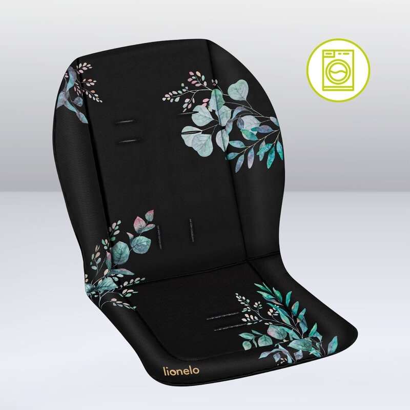 Lionelo - Insertie carucior, Editie limitata, Ajustabile pentru fiecare carucior, Cu orificii pentru centurile de siguranta, Cu imprimeu fata-verso, Din material hidrofob, 48x72x1 cm, Negru