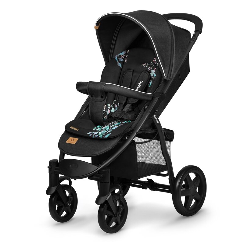 Lionelo - Insertie carucior, Editie limitata, Ajustabile pentru fiecare carucior, Cu orificii pentru centurile de siguranta, Cu imprimeu fata-verso, Din material hidrofob, 48x72x1 cm, Negru